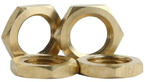 GB808 Brass fine Thread Thin nut, Flat nut, Lighting Female Small Hexagonal Ultra-Thin nut,M16*1.5[6pcs]