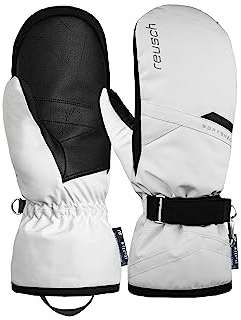Reusch Helena R-TEX XT Mitten extra warme, wasserdichte, Winddichte und atmungsaktive Fäustlinge Fausthandschuhe Winterhandschuhe Schneehandschuhe Skihandschuhe für Damen, Weiß/Schwarz, 6,5