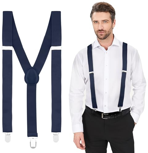 Yetuab Schwarzblau Hosenträger für Herren und Damen, Extra Stark für Arbeithosen und Skihose, Schmal