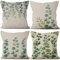 Uiiooazy Kissenbezug Eukalyptus, Kissenbezüge Grün Blätter Violett Blumen Vintage Quadratisch Kissenhülle Samt Zierkissenbezug für Sofa Couch Schlafzimmer Wohnzimmer Auto Zuhause, 4er Set, 40Bx40Hcm