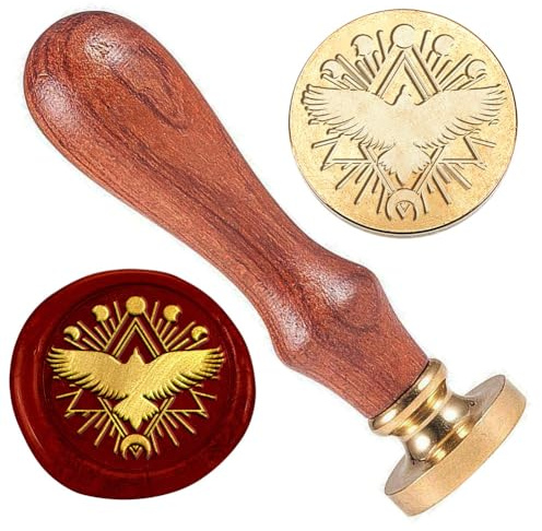 DELORIGIN Magic Bird Phoenix Wachsstempel Stern Wachs Siegelstempel 25mm Messingkopf Stempel Mit Holzgriff Retro Wachs Siegelstempel Für Geschenkverpackungen Umschläge Karten Briefe Dekoration