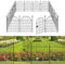 Okaygardn Hoher Gartenzaun mit Tor, 101,6 cm (H) x 4,5 m (L), 8 Paneele, Zaun für Hunde im Freien, keine Tierbarriere, Gartenzaun, rostfreier Metalldraht, temporäre Kaninchen-Hundezäune für Hof