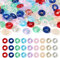 Boutigem 90 pièces disques ronds plats perles de verre en forme de beignet grand trou perles de verre transparentes pour collier bracelet fabrication de bijoux bricolage artisanat