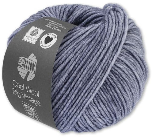 Frida's Wollhaus Lana Grossa 50 g Cool Wool Big Vintage Wolle Garn Merino Stricken 16 Farben (7178 | Hellblau)