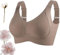 GOOEIC Super Firming Bra | Wire-Free Push-Up Bra No More Sagging Breasts, Women's Ribbed Push Up Adjustable (Brown,3XL)