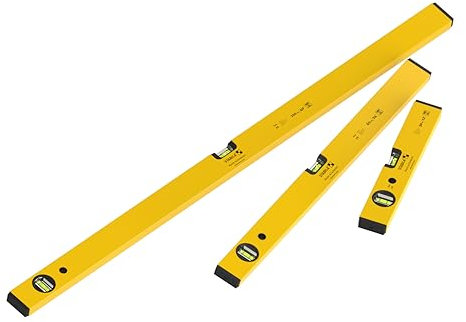 STABILA Wasserwaage im Set - PRIME SET 70-3-teiliges Wasserwaagen Set: 100 cm / 60 cm / 30 cm, Horizontal & Vertikal Libelle, Kunststoff-Endkappen, Made in Germany