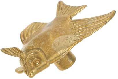 Tierknauf Messing Fisch für Schrank und Schublade Gold Dekorativ | Kreatives Tiermotiv, Vielseitig für Schrank und Regal, Messing, Goldfarbene Ausführung, Einfache Montage