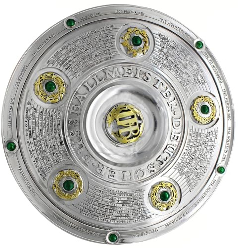 haobook Deutsche Fußball Meisterschaft Trophäe Replika, Liga Champion Pokal, Silberner Metall Tischdekor Sammlerstück für Fans, Verein Bar Vitrine