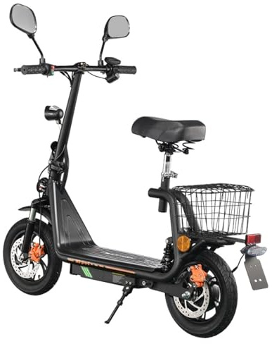 Monopattino Elettrico Pieghevole per Adulti, Limite Di Velocità Sbloccabile (3 Modalità Di Velocità), Batteria Da 48 V 13 Ah, Display, Specchietti Retrovisori, Pneumatici Da 12 Pollici