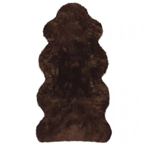 Doppelfell - Fellteppich - 140cm - waschbar Farbe braun