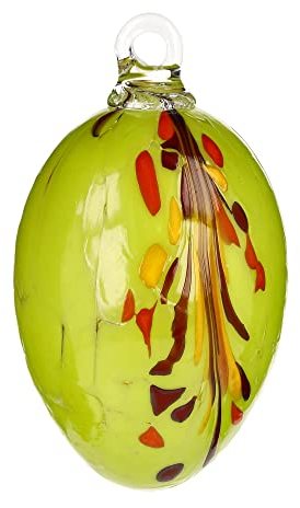 Marolin Handgefertigtes Osterei aus Glas, apfelgelb