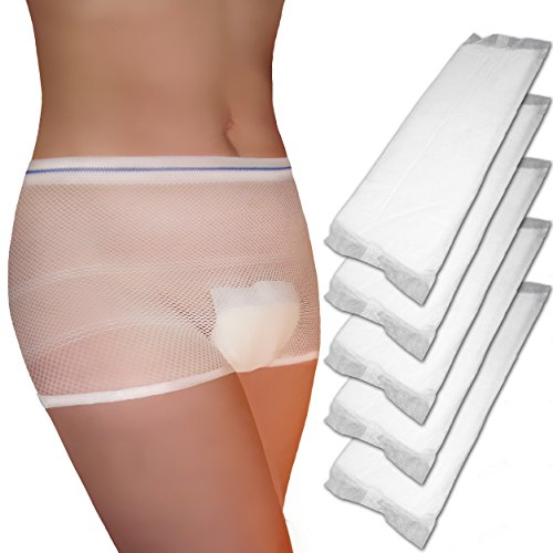 Wochenbett Binden Kombi Spar Set: 56Stk. große Einlagen (hohe Saugleistung) PLUS 5 Stk. waschbare Wöchnerinnen Slips, wählbare Größen. Ideal nach der Geburt, (Größe 2)