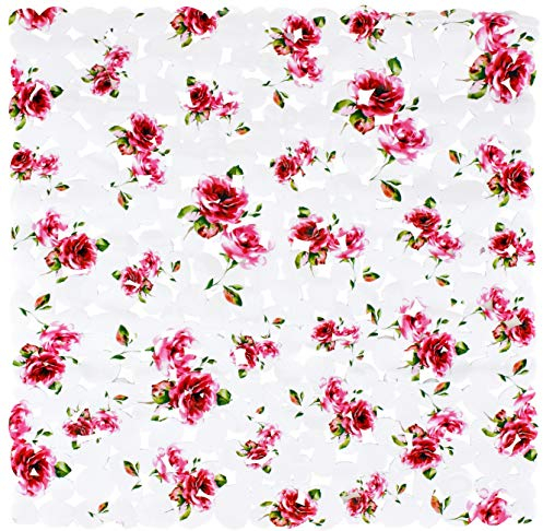 Brandsseller Duschmatte ca.53x53 cm Duscheinlage Badewanneneinlage Druckdesign - Rose