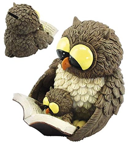 Funny Gufi Spardose - Eule liest junger Eule aus einem Buch vor
