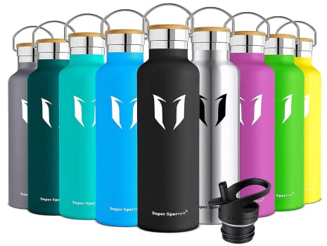 Super Sparrow Gourde Isotherme - Bouteille Isotherme - 750ml - Gourdes Inox Bouche Standard - Gourde Enfant sans BPA, pour Sport, Gym, Voyage