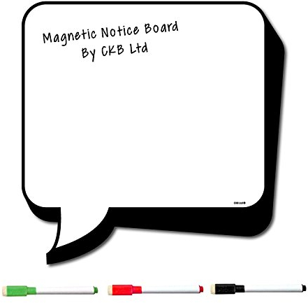 CKB Ltd® Memotafel Cartoon Sprechblase, Magnetisch, Kühlschrank, Mit Whiteboard-Markern, Trocken-Abwischbar, Magnet-Whiteboard, Küche, Memo, Notiz, Großer Tagesplaner, Blanko, Schild, 32 x 32 cm