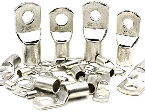 Rohrkabelschuhe 120 mm² Loch-Ø M12 aus Kupfer verzinnt Unisoliert Kabelschuhe Ring SC Kabel-Verbinder SC120-12 (10 Stück)