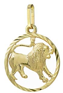 NKlaus Löwe Sternzeichen 333 8 Karat Gelbgold 15mm Kettenanhänger Horoskop Zodiak 9153