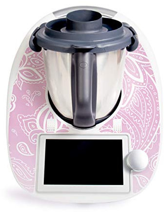 WANDKINGS Aufkleber Sticker für Thermomix TM6, Schnörkel Rosa