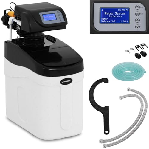 Uniprodo Adoucisseur D'Eau Eau Système Anti Calcaire Au Sel Ionique UNI_WATERSOFTENER_500 (1 à 4 Personnes, 1,7-3,1 m³/h, 1,5-5,0 bars, 5 l Résine, 10 kg Sel)