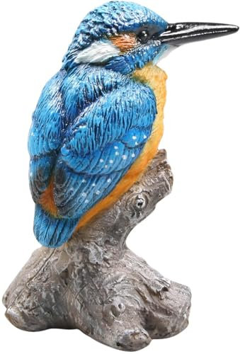 Farmwood Gartenbild Eisvogel auf Stamm 9x9x15cm, Polyresin, SCULPTURE, Gartenskulptur, 4339567031, Blue, Green