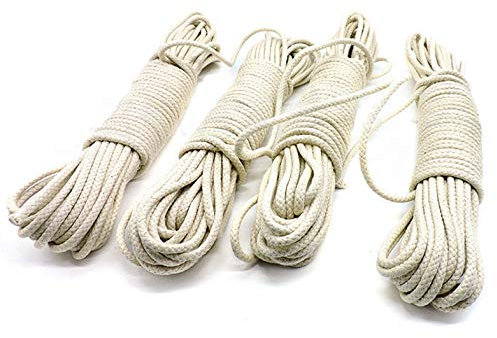 ZNKZJ Fahnenmast Seil Baumwolle 100m, natürliche Fahnenlinie Halyard Durchmesser 6mm / 8mm, Fahnenmast Seil dick langlebig, Multifunktions-Baumwollseil für Wäscheleine, Camping,6mm