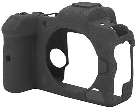 Digital Camera Protective Shell Silicone Case Cover Fit for Canon EOS R5, Anti-Scratch Soft Rubber Lychee Pattern Silicone Cover Protective Casing