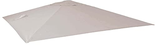Mendler Ersatz-Bezug für Luxus-Ampelschirm HWC-A96, Sonnenschirmbezug, 3,5x3,5m (Ø4,95m) Polyester 4kg - Creme-grau