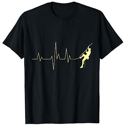 Kletterer Herzschlag Boulder Herzfrequenz Kletterurlaub T-Shirt