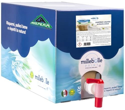 Detersivo bucato Liquido per bianchi e colorati - ecobox 20 Kg