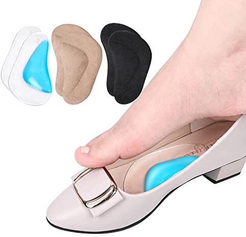 Gel Arch Pads Shoe Insoles DYKOOK 3 Pairs = 6PCS Fallen Arches Heel Metatarsal Pads,Adhesive Arch Support Cushions for for Plantar Fasciitis,Morton Neuroma,Foot Pain and Relieve Pressure