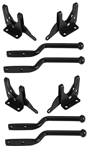 Trjgtas 4 Stück selbstsichernde Torriegel Automatische Schwerkrafthebel Zaun Torschloss für Holzzaun Türriegel Schwarz