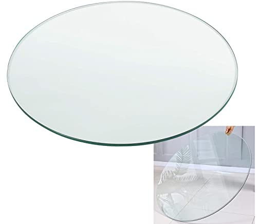 V3VOGUE Cristales para Mesas Redondo, Vidrio Templado Transparente para Mesa De Comedor, Tablero De Vidrio Redondas, Tapas De Mesa De Vidrio De Bricolaje, Diámetro 35cm ~ 100cm