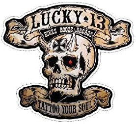 MACMRD Auto Aufkleber Creative Lucky 13 Schädel PVC Auto Aufkleber Aufkleber Wasserdicht Autofenster Körper Dekorative Aufkleber Zubehör