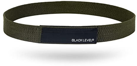 BLACKLEVEL Schnallenfreier Gürtel | Herren und Damen | Metallfreier Gürtel | Komfortabel und Leicht | Klettverschluss | Präzise Passform (Armeegrün, XL (101-105 cm taille))