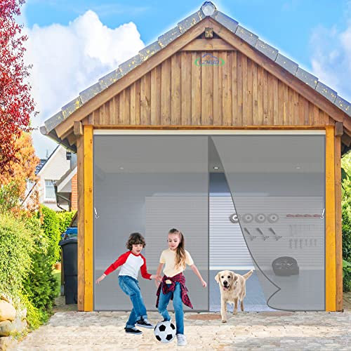 LZHBD Fly Catcher Paper, 105x180cm Screen Doors with Magnets Mesh Curtain Full Frame Hook&Loop, for Front Door Apartments and More, Hands Free, Gray L