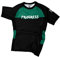 Progress BJJ Adults Jiu Jitsu Bengal Hybrid No Gi Short Sleeve Rash Guard - Black/Green (Small)