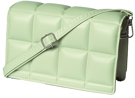 Stickerworld24 Handtasche Damen Tasche Klein - mit Magnetverschluss und Schulterband - als Clutches oder Umhängetasche Kunst Leder Frauen - Handtaschen Umhängetaschen Taschen (Grün)