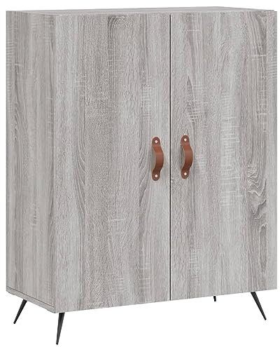 vidaXL Sideboard, Kommode mit viel Stauraum, Highboard Wohnzimmerschrank mit Türen Metallfüßen, Schrank Anrichte Beistellschrank, Grau Sonoma Holzwerkstoff