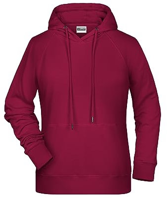 James & Nicholson Damen Kapuzensweat - Hochwertiger Hoody aus Bio-Baumwolle mit tailliertem Schnitt | Farbe: wine | Grösse: 3XL