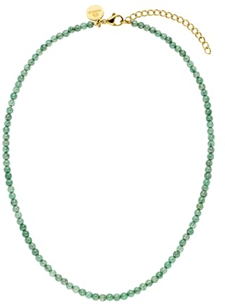 Purelei® Aventurine Kette Damen (Gold) – Halskette Damen aus langlebigem Edelstahl – Wasserfeste Kette – 35-40 cm Länge verstellbar – Halskette für deinen individuellen Look