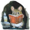 1 PC Dessin Animé Mignon Aux Chandelles Lecture Petite Souris Sentir Coller Trou De Souris Maison Intérieur Extérieur Décoration Murale Stickers Muraux 10,5 X 10,5 Cm