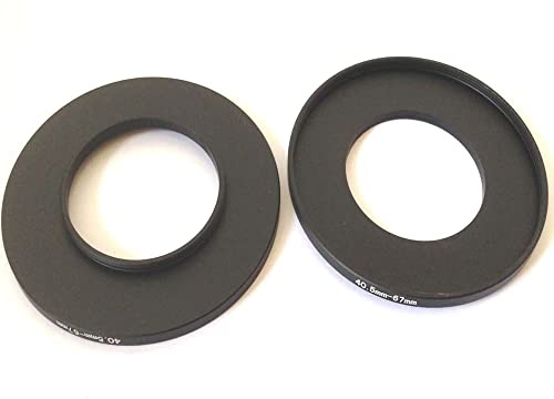 2x Connect-or 40.5mm To 67mm Step Up Rings Screws Adapter Diameter Switch 40.5-67mm Video Digital Camera Lens Connect-ing Size 40.5-67 Filter Circle Film Picture Photo View Focus Parts Accessory