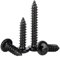 ORANXIN M4 x 40mm 20 Pcs Tête ronde Vis à bois Acier inoxydable 304 Plaqué zinc noir Vis autotaraudeuses Tête Pan Cruciformes Queue Pointue