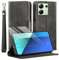 MQERYBV for Xiaomi Redmi Note 13 4G Case and 1 Tempered Glass Screen Protector, Leather Wallet Phone Case with Card Slots Magnetic Closure Kickstand Protective Cover for Xiaomi Redmi Note 13 - Black