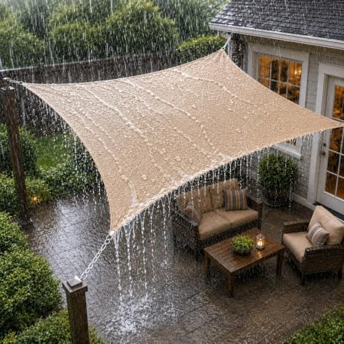 ABIUBIU Sonnensegel 3x4m, wasserdichtes Sonnensegel mit 95% UV-Schutz, ausgestattet mit Ringen aus Edelstahl 316, Schutz vor Sonne und Wind, geeignet für den Einsatz im Freien und im Garten