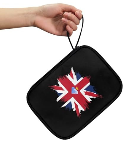 Pzuqiu Estuche de almacenamiento para correa de reloj con bandera británica, bolsa organizadora de viaje para correas de reloj, funda portátil impresa compatible con todas las correas de reloj
