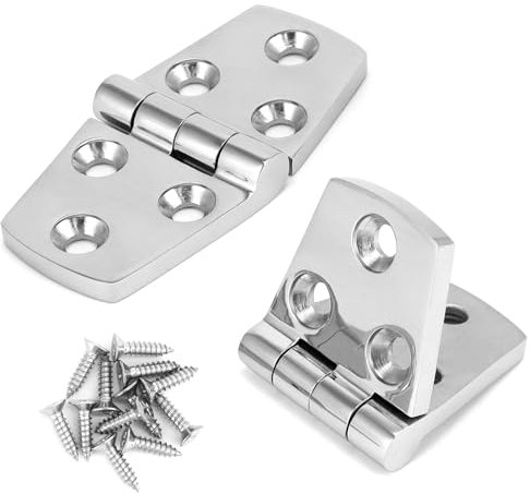 QWORK® 2 Pezzi Cerniere per porte con staffa marina, in acciaio inossidabile SUS316, 38 x 76 mm