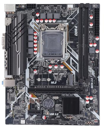 Gugxiom H410 2xDDR4 Motherboard, LGA1200 Motherboard, ATX Motherboard with 1000Mbit NIC, PCIe 3, 3 X SATA3.0, 1 X M.2, USB, HDMI, VGA for I5 I7 I9 10 11, Pentium, Celeron