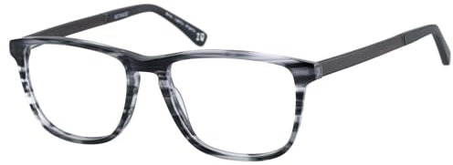 Botaniq Brille mit Sehstärke in Schwarz für Herren optional mit Sonnenbrillentönung oder Blaulichtfilter, Rechteckig, gefertigt aus Acetat, Modell: BIO-1010-104 (inklusive Brillenetui)